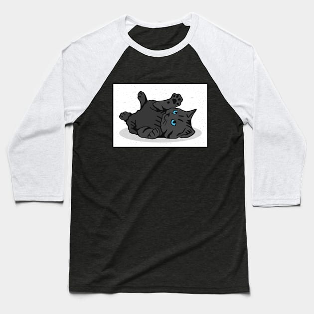 Cute Relaxed Kitten Baseball T-Shirt by Urban_Vintage